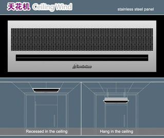 2024 SS304 Tecto prateado grande volume de ar Portas de cortina de ar inseridas